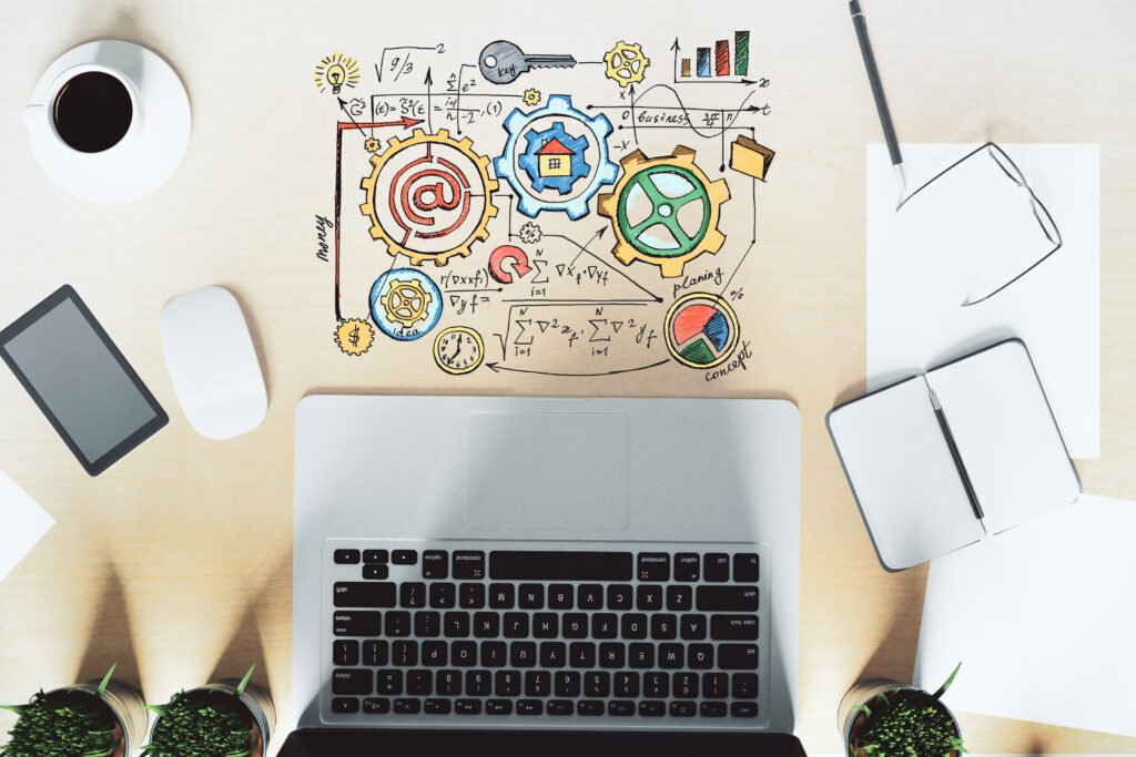 top-view-of-desktop-with-accessories-and-laptop-an-2025-10-15-01-48-58-utc